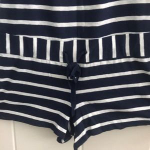 100% cotton summer navy striped romper.